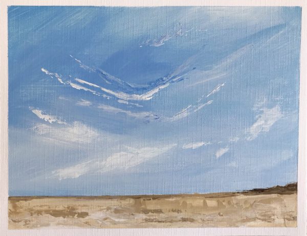 Painting inspired by the beautiful blue skies at the beach