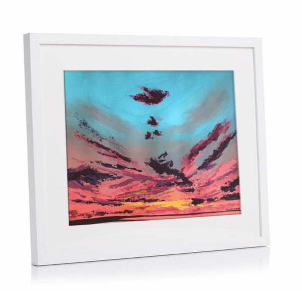 Turquoise and pink skies of Mombasa framed