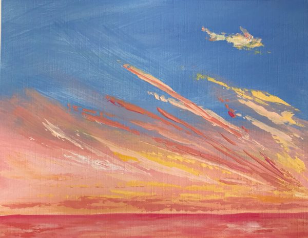 pink skies painting in London