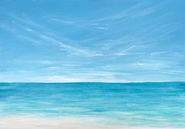mini tropical beach paintings