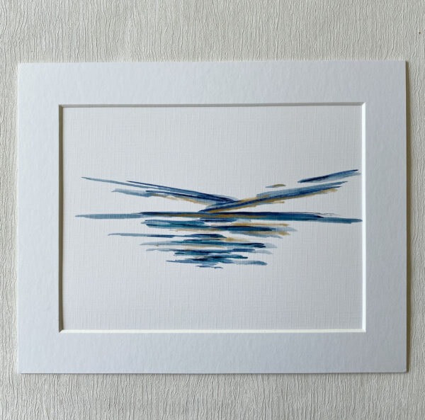mini ink abstract blue painting on paper