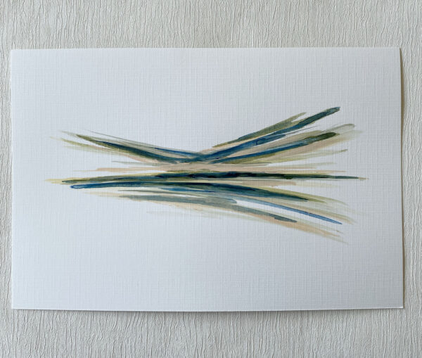 mini ink abstract Sage green painting on paper
