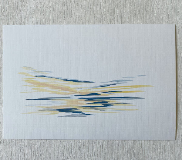 mini ink abstract yellow grey painting on paper