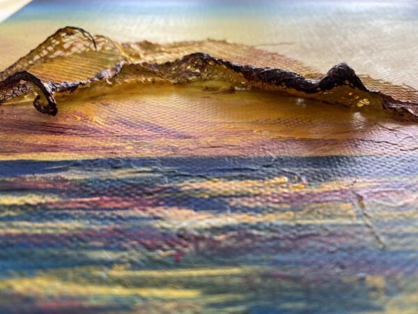 acrylic textured sunset painting