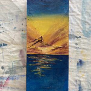 acrylic textured sunset painting