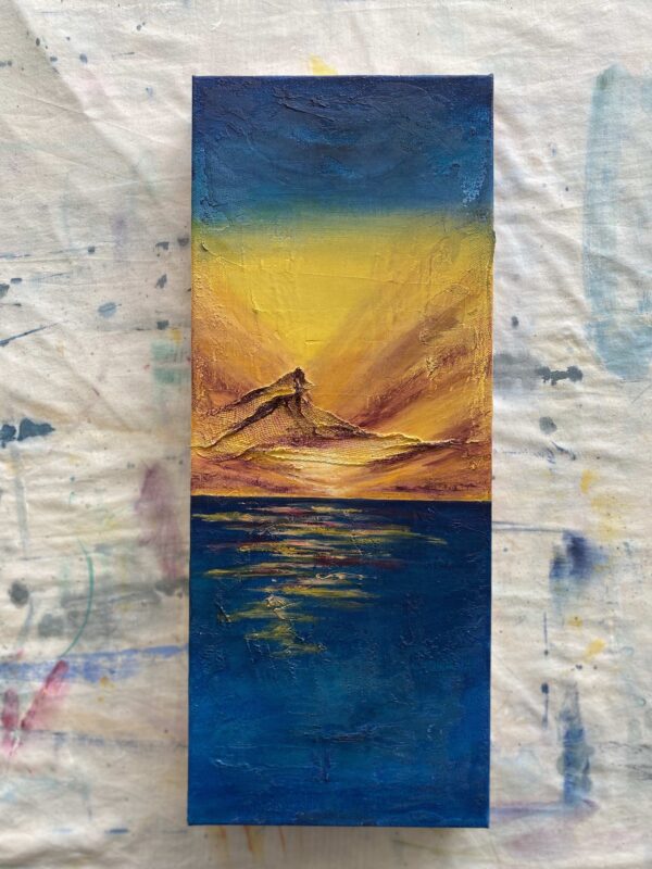 acrylic textured sunset painting